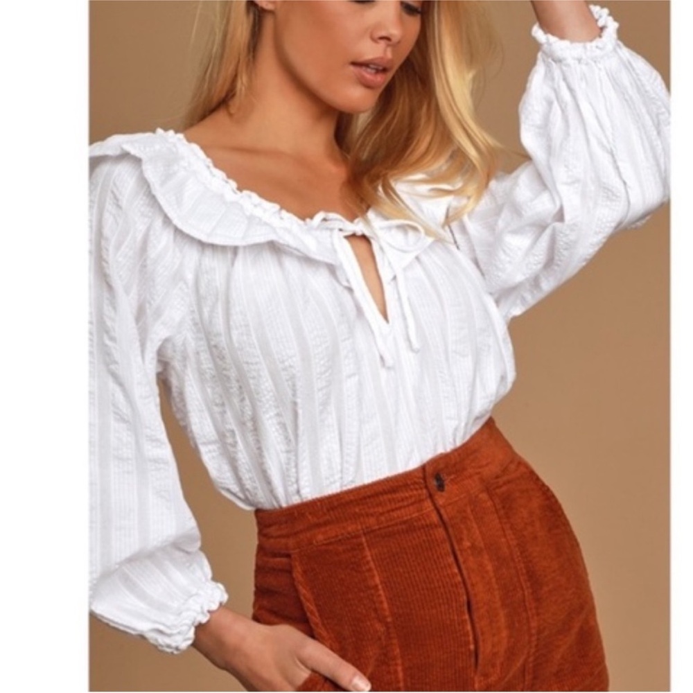 Free People Lily Of The Valley Blouse Cottage Core size Small Romantic blouse